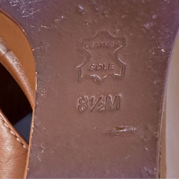 Tory Burch Gabriella wedge leather sandals size 8.5 - Picture 8 of 9